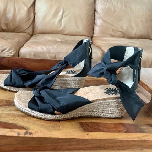 UGG Shoes - UGG Black Woven Wedge Heels